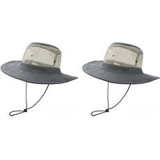 부스마켓 통기성 메쉬 낚시 등산 모자 2p, 그레이