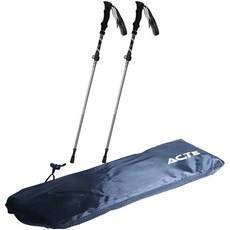 ACTE Sellyngnew 杜拉鋁超輕量4節折疊登山杖 2入, 黑色, 2個