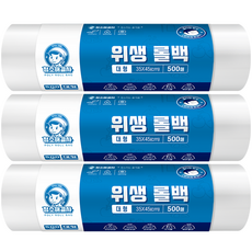 청소해결사 위생롤백 35 x 45 cm 500매, 대(L), 3개