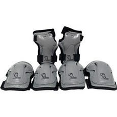 Balrota 幼兒護膝 + 護腕 + 護肘護具套組, 灰色