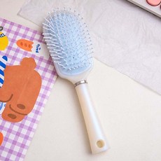 블루리빙 에어 쿠션 머리 빗 타원, 블루, 1개