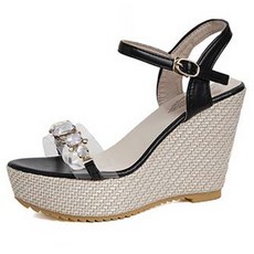 Elsso 珠寶繫帶楔型高跟涼鞋