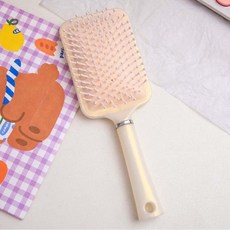 블루리빙 에어 쿠션 머리 빗 사각, 옐로우, 1개