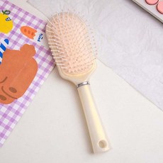 블루리빙 에어 쿠션 머리 빗 타원, 옐로우, 1개