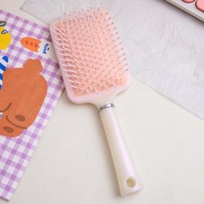 블루리빙 에어 쿠션 머리 빗 사각, 핑크, 1개