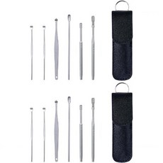 데일리리빙 귀청소 도구 휴대용 귀이개 블랙, 2세트