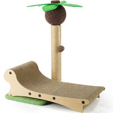curiouspet 貓咪多功能貓抓板沙發椰子樹玩具, 混色, 1個