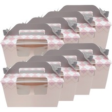 B Home Baking 韓國製菱格紋瑪芬蛋糕盒 2入, 8個, 混色