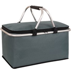 BEULRUMUYEOK 金屬手提托特包 便攜式戶外野餐保冷袋, 灰色, 30L