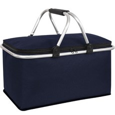 BEULRUMUYEOK 金屬手提托特保冷袋 大, 海軍藍, 30L