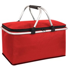 BEULRUMUYEOK 大容量金屬手提托特保冷袋 大, 紅色, 30L