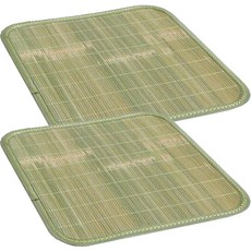 LEENDECO 辦公用 車用 家用 涼爽 竹製 涼感 竹蓆 坐墊 2入, 竹色