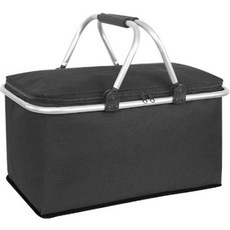 BEULRUMUYEOK 大容量金屬手提托特保冷袋 大, 黑色, 30L