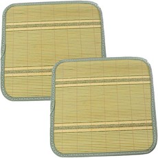 LEENDECO 辦公室車用家用涼爽竹子涼爽格紋坐墊 2入, 竹色