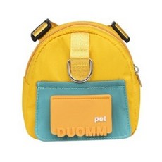 Lanboer 寵物撞色後背包胸背帶, 1個, 黃色
