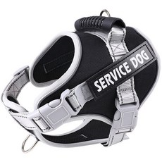 강아지 빛반사 하네스 안장형 산책줄, 블랙