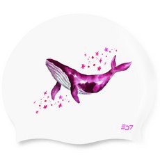 SD7 成人用矽膠泳帽 SGL-CA390, 夢想鯨魚 粉紅色 + 白色