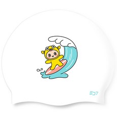 SD7 成人矽膠泳帽 SGL-CA378, 衝浪 Finbo 白色, 1個