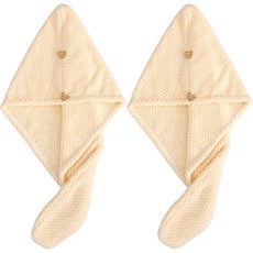 Dasadotcom 加厚乾髮帽 浴巾 毛巾 62 x 25cm, 2個, 黃色