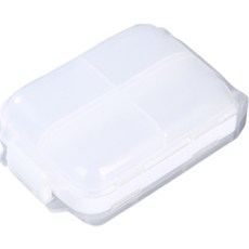 12格圓形大容量攜帶型藥盒, 1個, 白色的