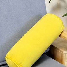 원더웨어 소프트 벨벳 원통형 다리 베개, 옐로우, 1개