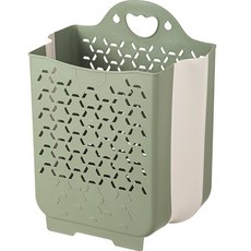 잘츠 편리한 스탠드 걸이형 수납 바구니, 리프그린