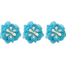 彩虹花朵奢華沐浴球, 1入, 藍色, 3個