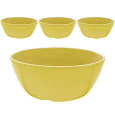 로흐야 국산 멜라민 특대접 13.6cm, 연노랑, 4개