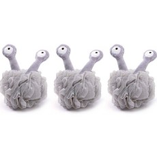 彩虹蝸牛凸眼沐浴球, 灰色, 1入, 3個
