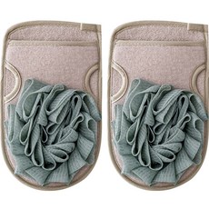 Rainbow 雙面玫瑰去角質沐浴手套, 綠色, 2個, 1入