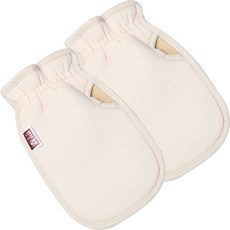 레인보우 심플한 스크럽 샤워 장갑, 아이보리, 2개, 1개입