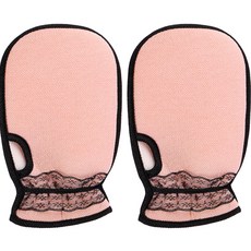 彩虹蕾絲磨砂沐浴手套, 粉紅色, 2個, 1入