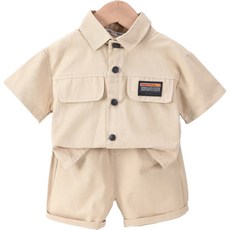 Bebeniz 男童款休閒短袖襯衫+短褲套裝