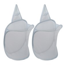 Clara 壁掛式網狀洗衣籃 2入, 灰色