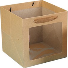 Maket Gamseong 透明窗框包裝提袋 小號, 5個, 棕色