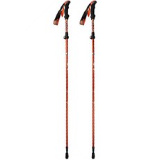JNK 5段折疊超輕登山杖2P套組+登山杖盒, 橙子