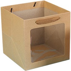 Maket Gamseong 透明視窗框架包裝購物袋 大, 5個, 棕色