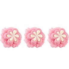 彩虹花朵奢華沐浴球, 1入, 粉紅色, 3個