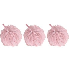 彩虹極細網紗沐浴球, 粉紅色, 1入, 3個
