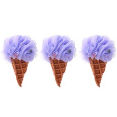 레인보우 아이스크림 무지개 캐릭터 샤워볼, 퍼플 콘 아이스크림, 1개입, 3개