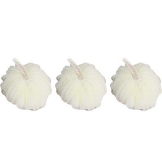 彩虹極細網紗沐浴球, 白色, 1入, 3個
