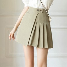 페이퍼먼츠 사이드 버튼 미니 플리츠 반바지 스커트 04301