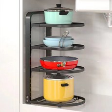 DND 煎鍋收納架, 黑色, 4層