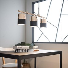 히트조명 톰스 3등 펜던트 D25604, 블랙(D25604BK)