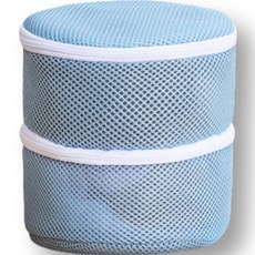 Green Living 圓筒內衣雙層胸罩洗衣袋, 藍色, 1個