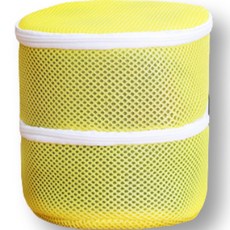 Green Living 圓筒內衣雙層胸罩洗衣袋, 黃色, 1個
