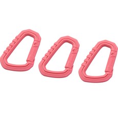 Fma D型快掛登山扣 大號 3入, 粉紅色