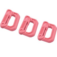 에프엠에이 D형 퀵 후크 카라비너 소형 3p, 핑크