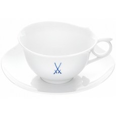 Meissen Wave Pure 茶杯 + 茶碟, 單一顏色, 1個