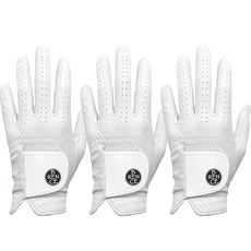 BRENCE BRC全羊皮高爾夫手套 左手, Clova White, 3個